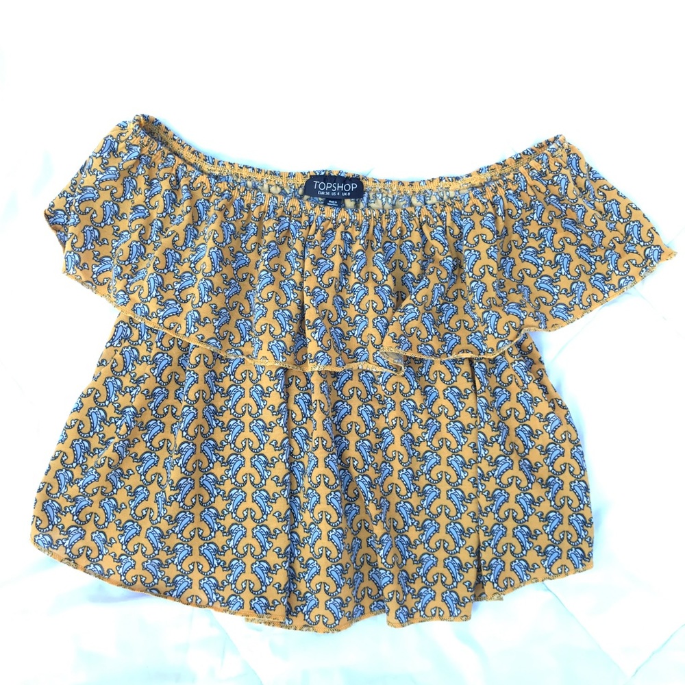 Topshop Paisley Off The Shoulder